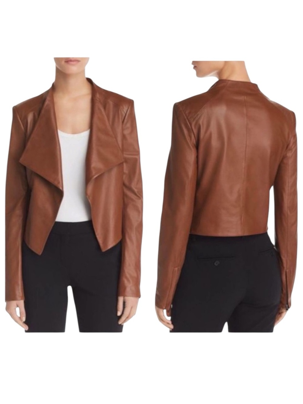 Theory Crossover Paperweight Leather Jacket